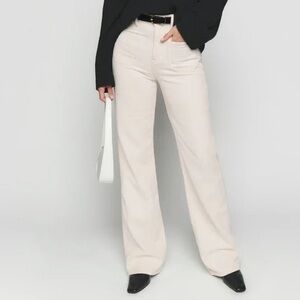 Reformation Alyssa high rise white corduroy jeans